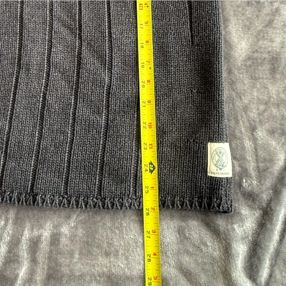 Ralph Lauren Polo Jeans 1/4 Zip Sweater Mens L Ribbed Chunky Knit Cotton Preppy